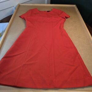 Caroll Dark Orange Short-Sleeve Midi Dress